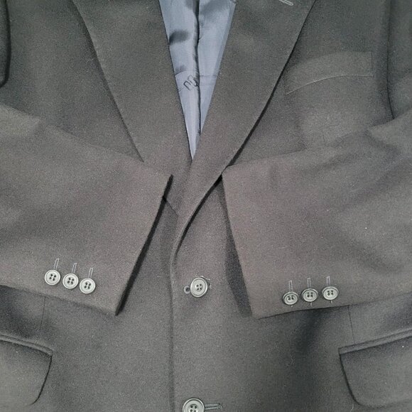 Daks Jermyn Street Black Wool Cashmere 2 Button Double Vent Blazer Sportcoat 46R - Picture 13 of 16